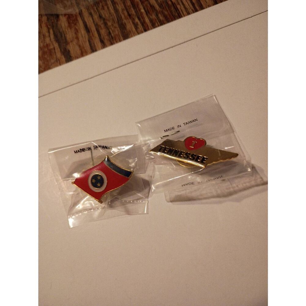 Tennessee State Pin Lot Enamel Hat Lapel Pins Souvenir Set 2pc NEW